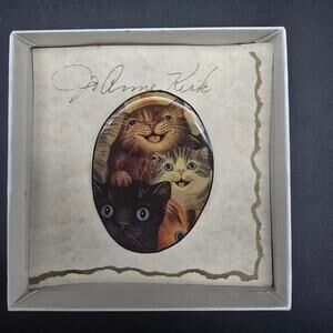 Artisan Joanne Kirk Paper Brooch Cat Themed Gift
